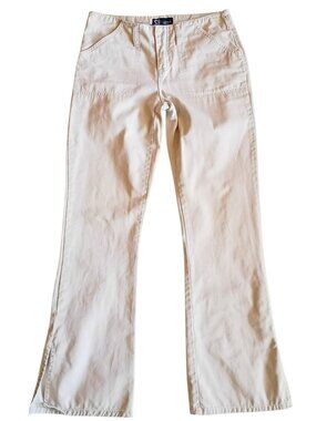 SO Women's Khaki Pants Bootcut Flared Chino Low Rise Cotton Slit Work Sz 3